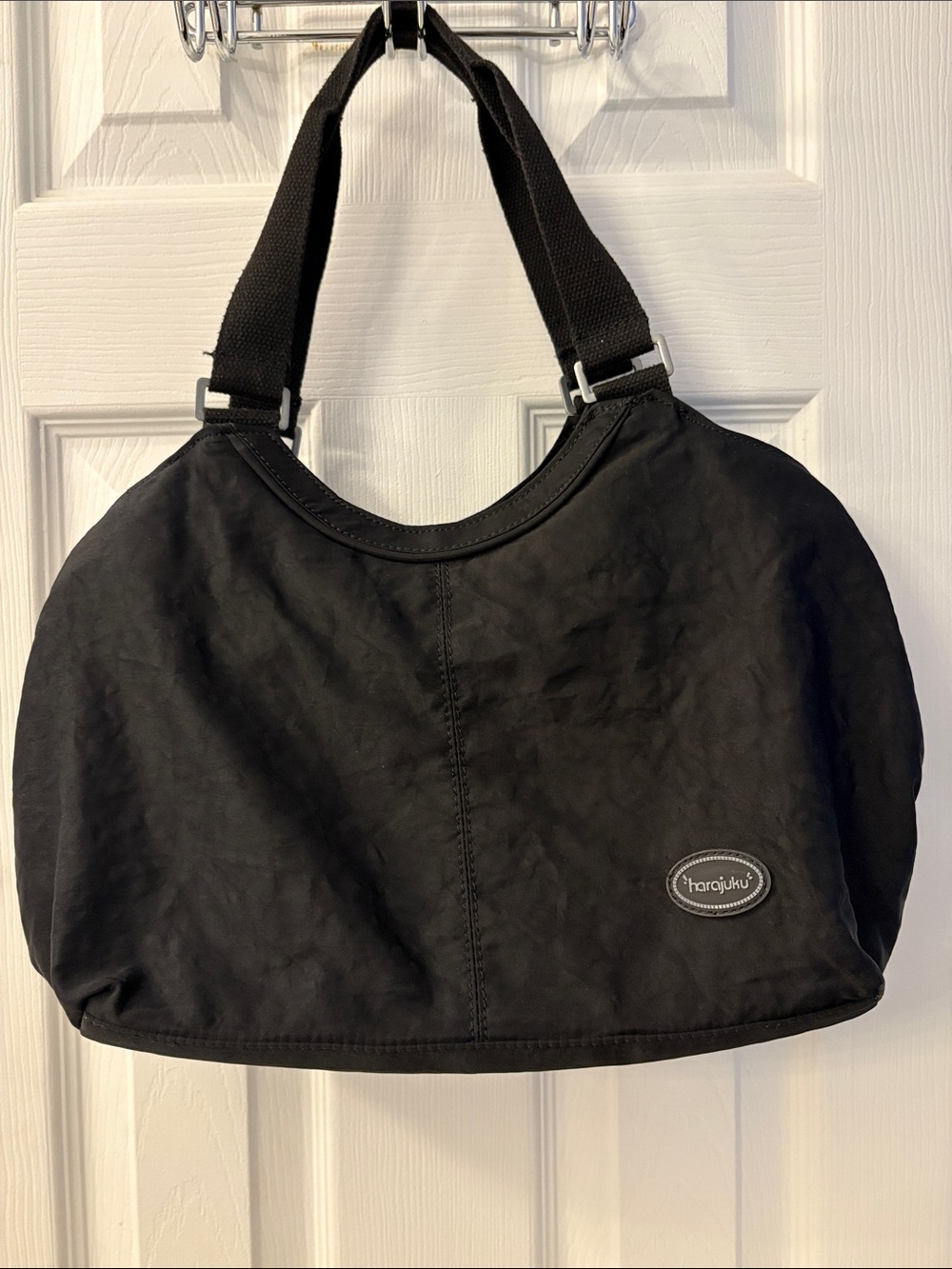 Harajuku Lovers Black Nylon shoulder Tote with Wide canvas Straps